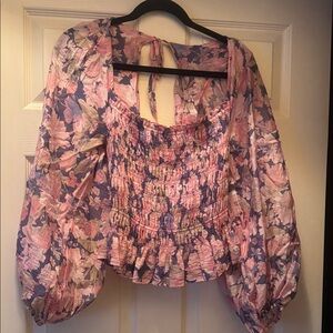 Astr Floral Blouse in Pink and Purple